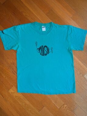 Vintage Phish Logo Graphic T Shirt Large Teal Band Jam Vintage Style Colorado 88